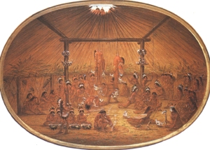 Okipa, a Mandan ceremony, ca. 1835